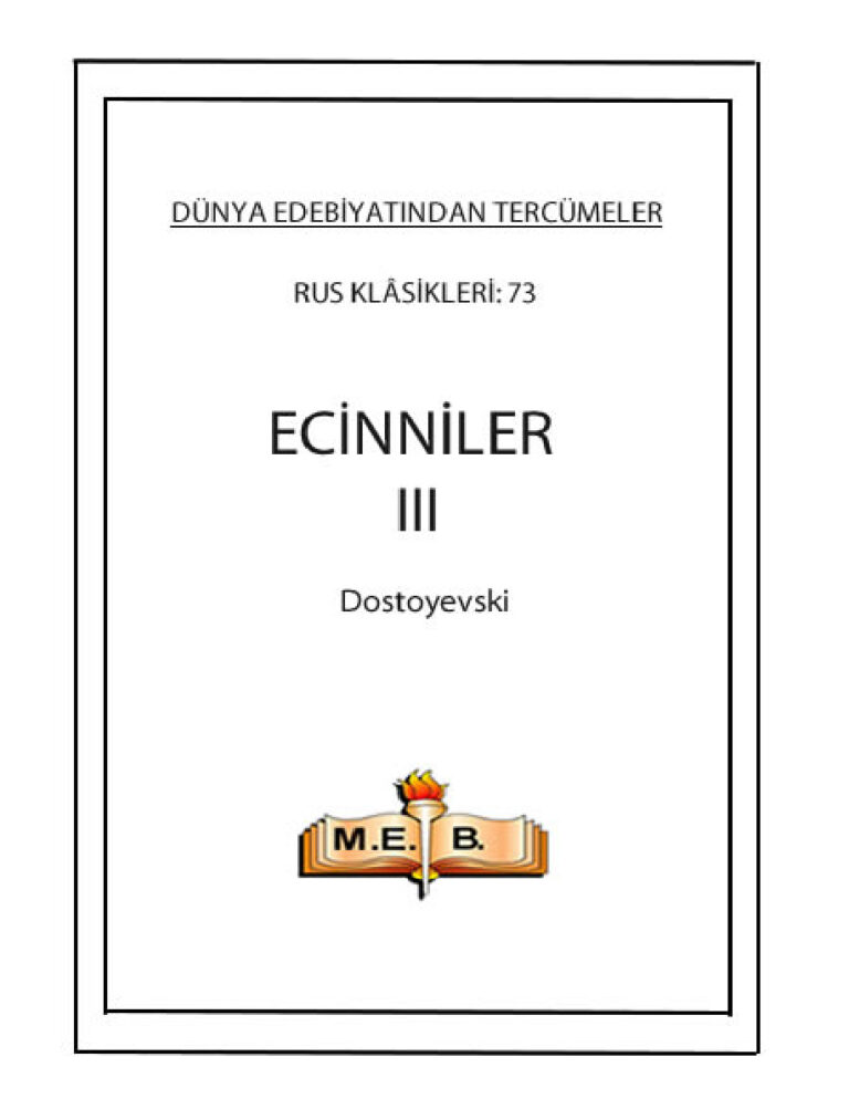 Dostoyevski Ecinniler III Kitap Kapağı