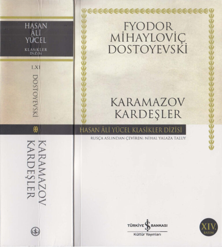 Dostoyevski Karamazov Kardeşler İş Bankası Yayınları Kitap Kapağı