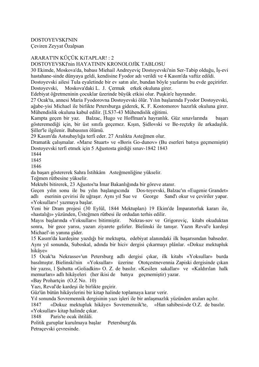 Mektuplar PDF – Fyodor Dostoyevski