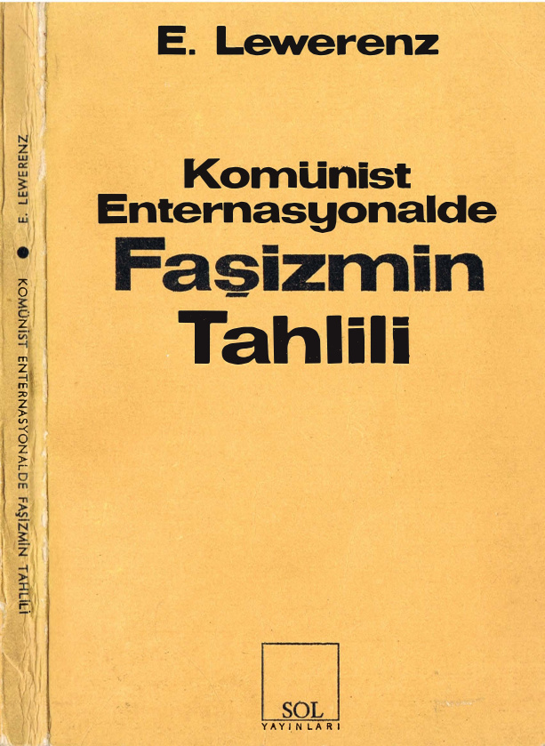 Komünist Enternasyonalde Faşizmin Tahlili PDF – E. Lewerenz