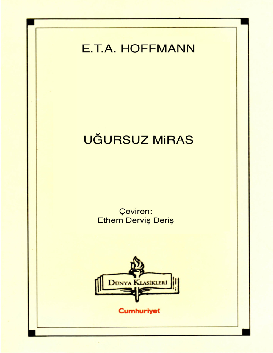 Uğursuz Miras PDF – E. T. A. Hoffmann