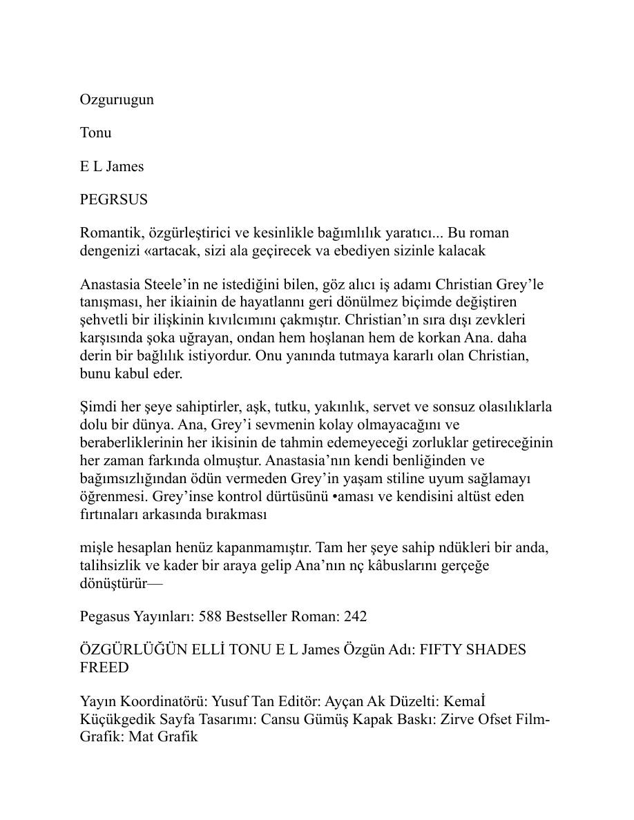 Özgürlüğün Elli Tonu PDF – E. L. James