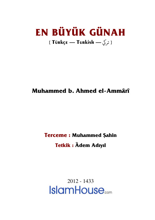 EN BÜYÜK GÜNAH PDF – Âdem Adıyıl