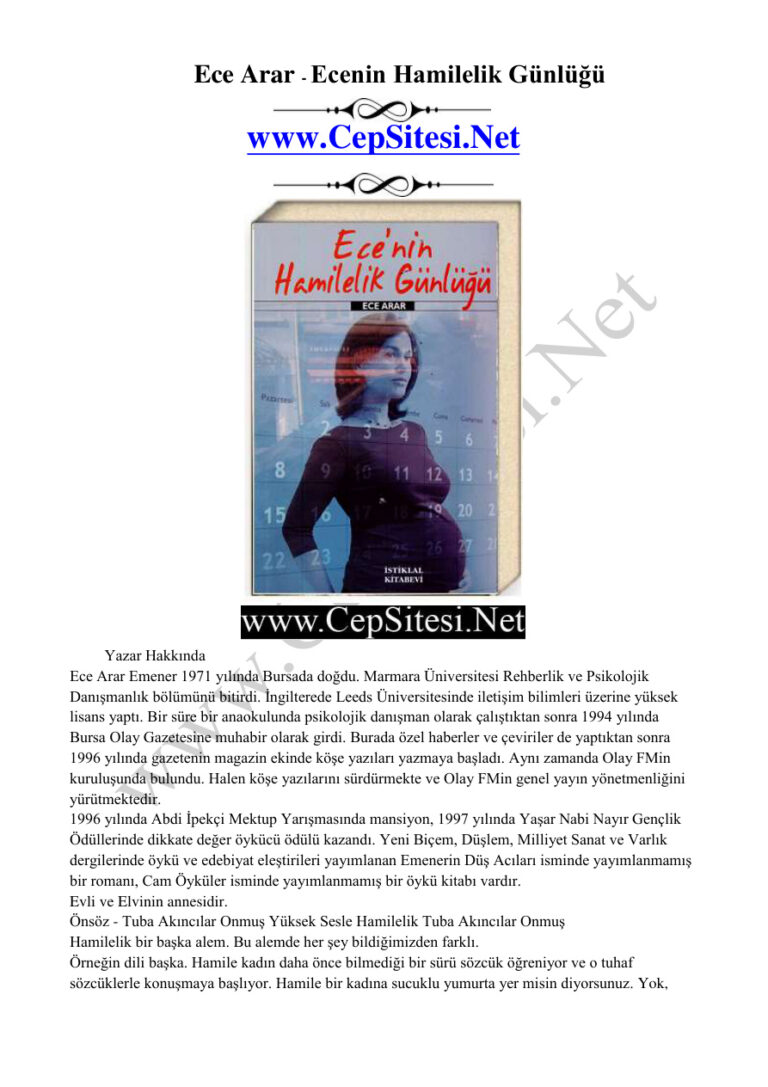 Ece Arar Ecenin Hamilelik Gunlugu Kitap Kapağı
