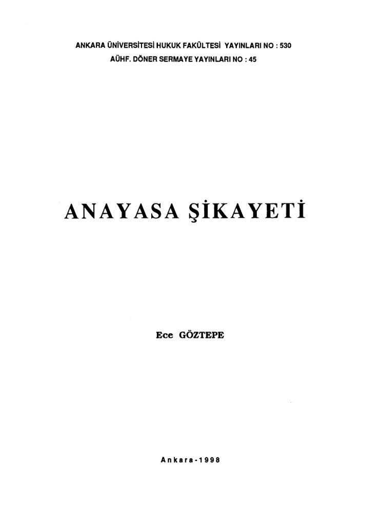 Anayasa Şikayeti PDF – Ece Göztepe