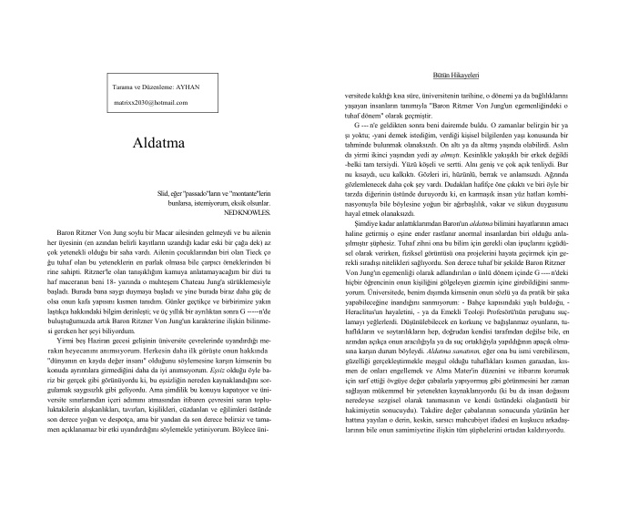 Hikayeler PDF – Edgar Allan Poe