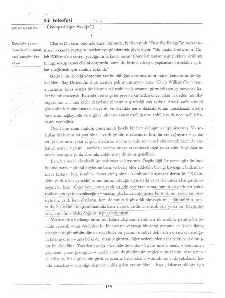 Edgar Allan Poe Şiir Felsefesi Kitap Kapağı