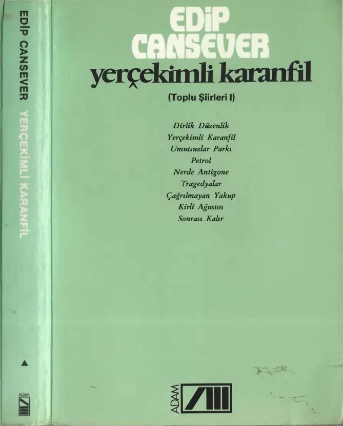 Edip Cansever Yerçekimli Karanfil Adam Yayınları Kitap Kapağı