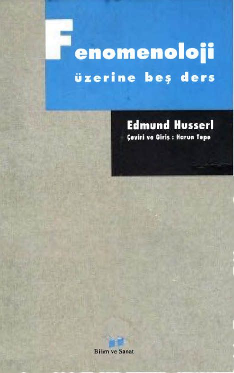 Fenomenoloji Üzerine Beş Ders PDF – Edmund Husserl