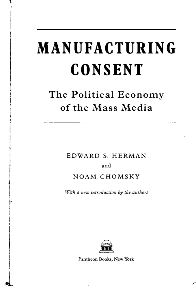 Manufacturing Consent PDF – Edward S. Herman & Noam Chomsky