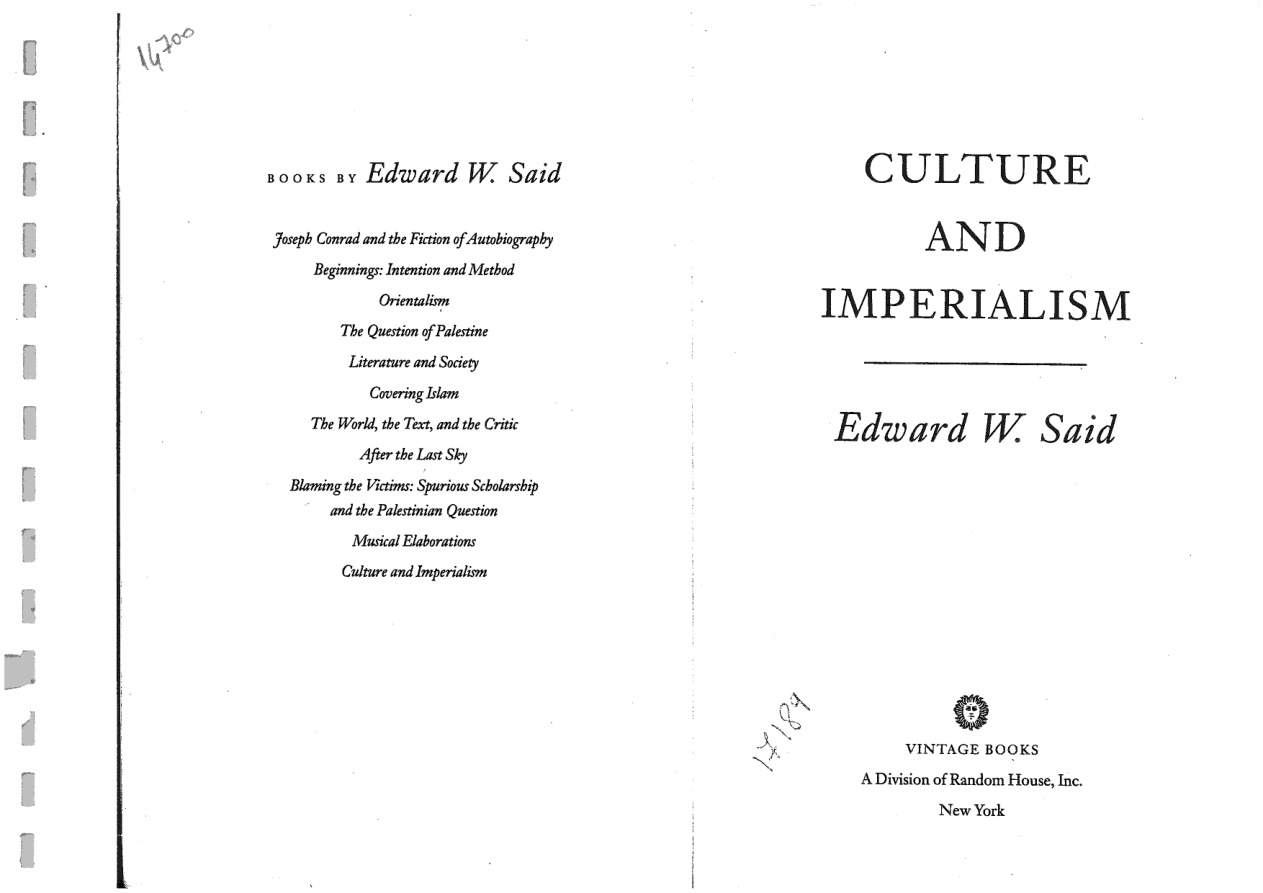 Culture and Imperialism PDF – Edward W. Said