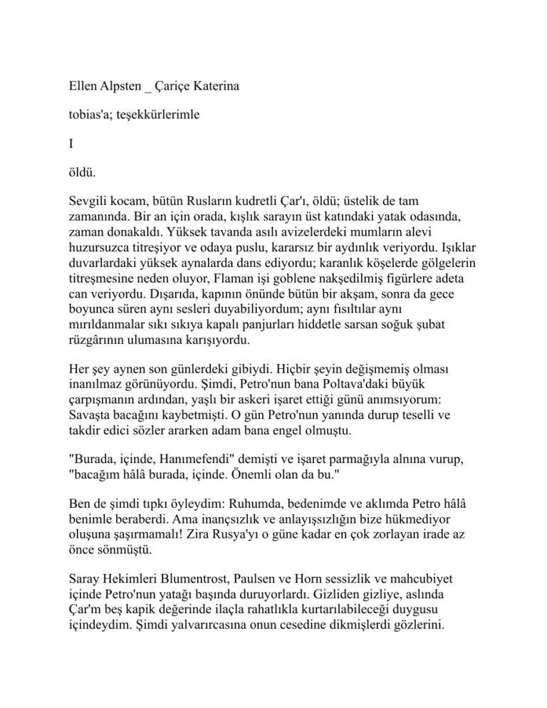 Ellen Alpsten Çariçe Katerina Kitap Kapağı
