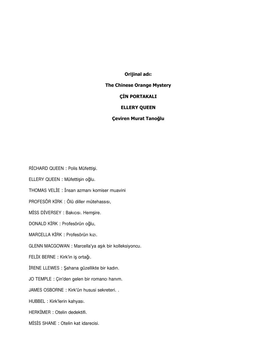 Cin Portakali PDF – Ellery Queen