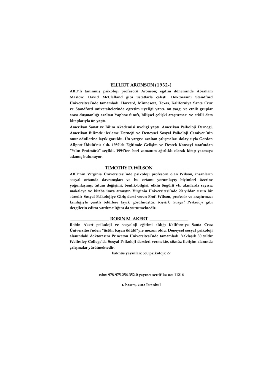 Sosyal Psikoloji PDF – Elliot Aronson & Timothy D. Wilson