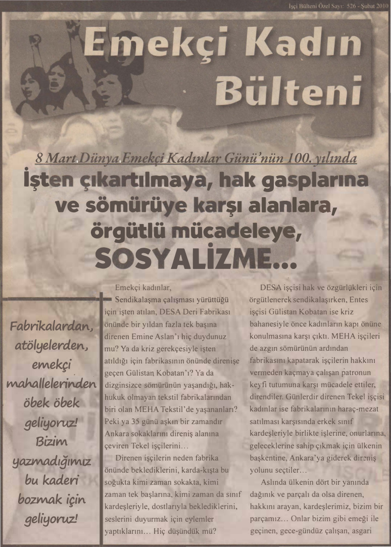 Emekçi Kadın Bülteni Sayı 526 PDF – İşçi Bülteni