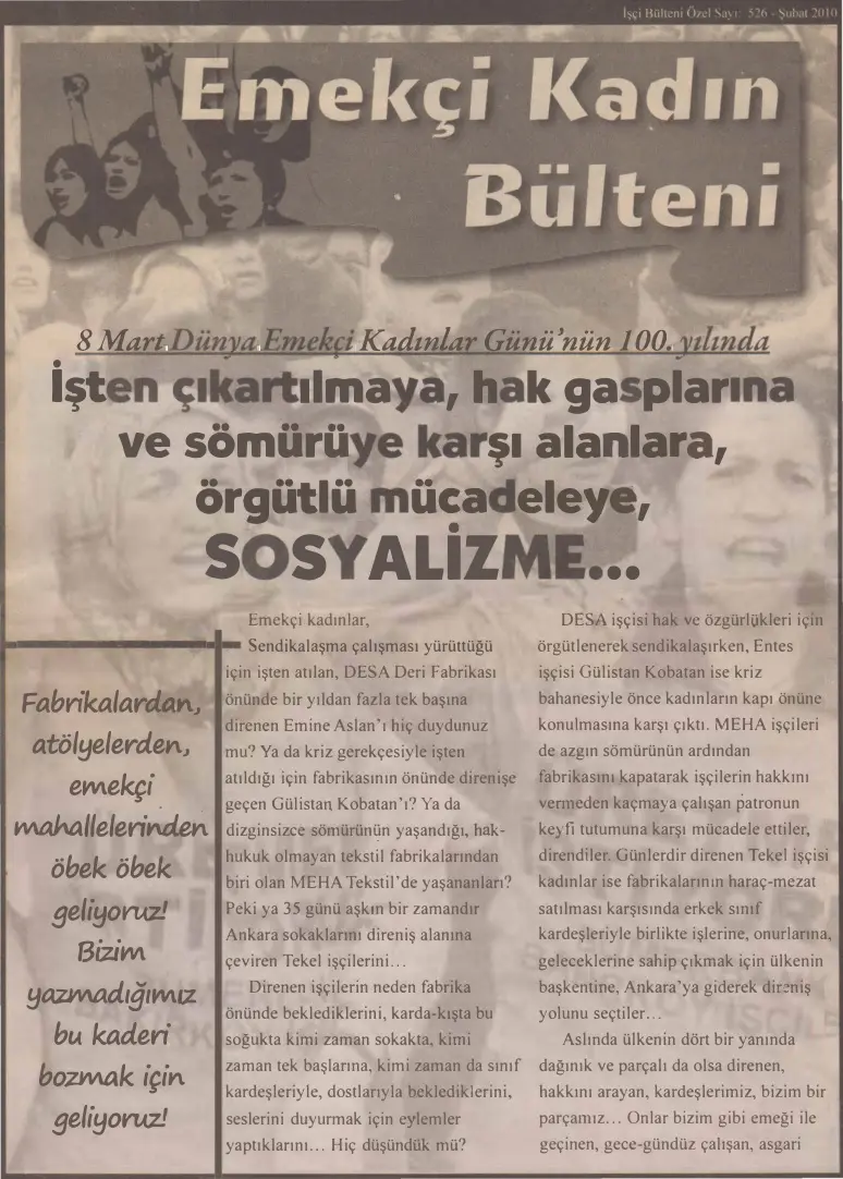 Emekçi Kadın Bülteni Sayı 526 PDF – İşçi Bülteni
