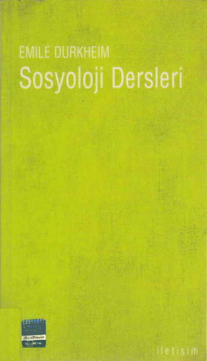 Sosyoloji Dersleri PDF – Emile Durkheim