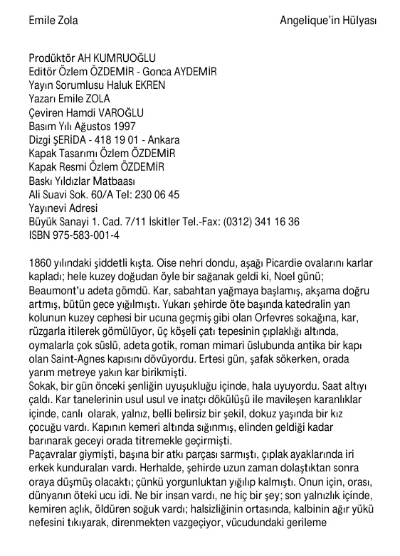 Angelique’in Hülyası PDF – Emile Zola