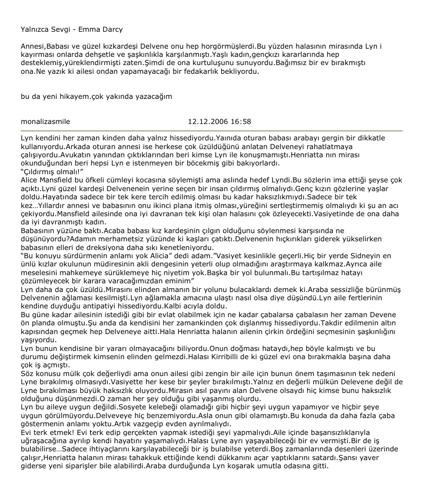 Yalnizca Sevgi PDF – Emma Darcy