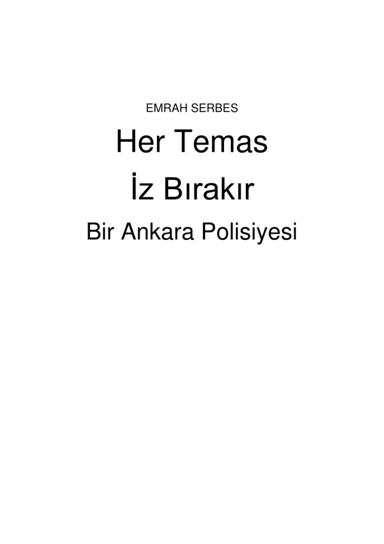 Emrah Serbes Her Temas İz Bırakır Kitap Kapağı