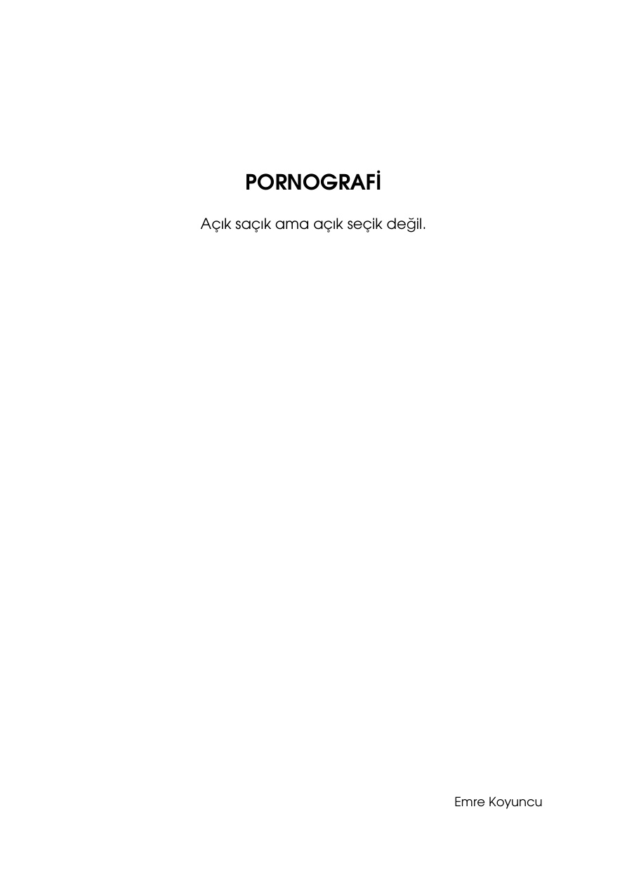 Pornografi PDF – Emre Koyuncu