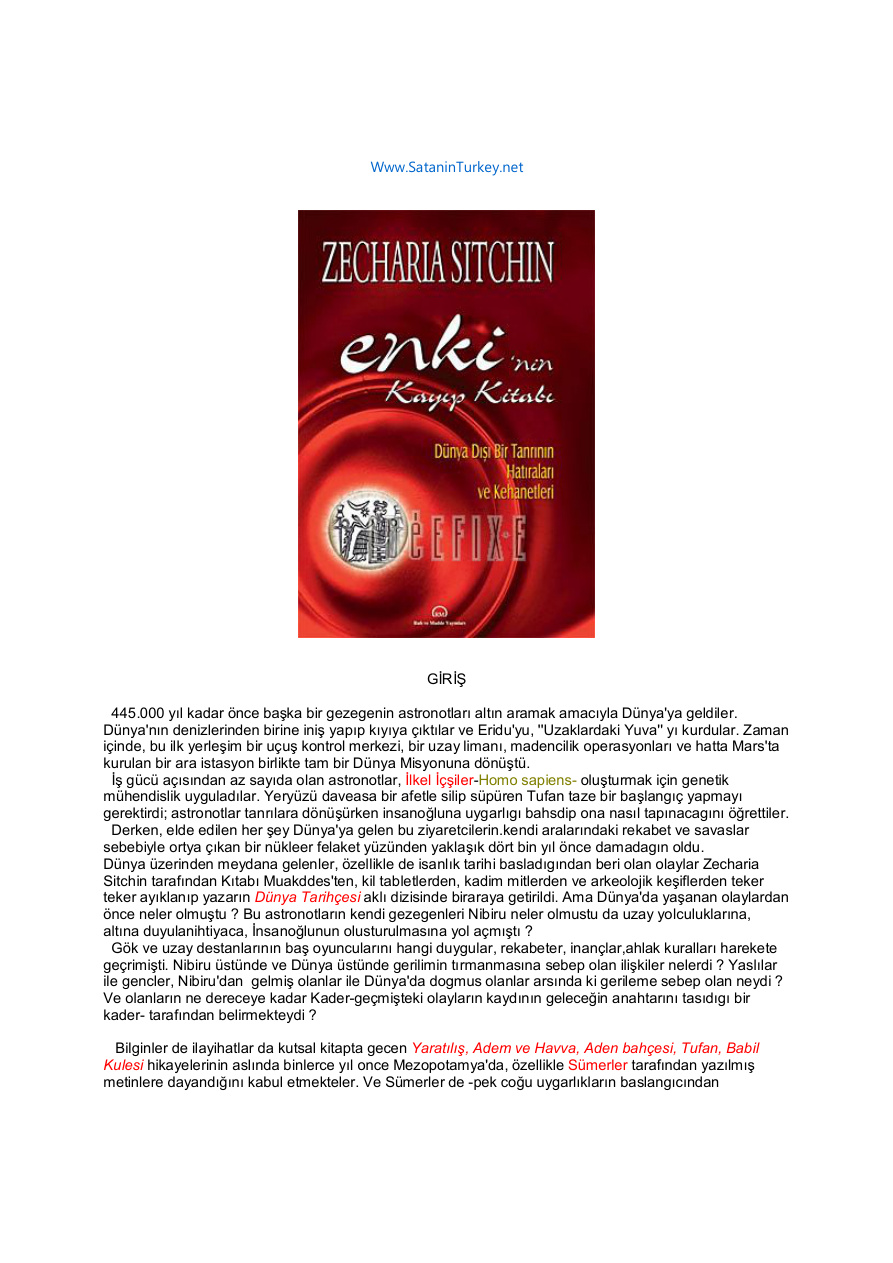 Enki’nin Kayıp Kitabı ve Yaratılış PDF – Bilinmiyor
