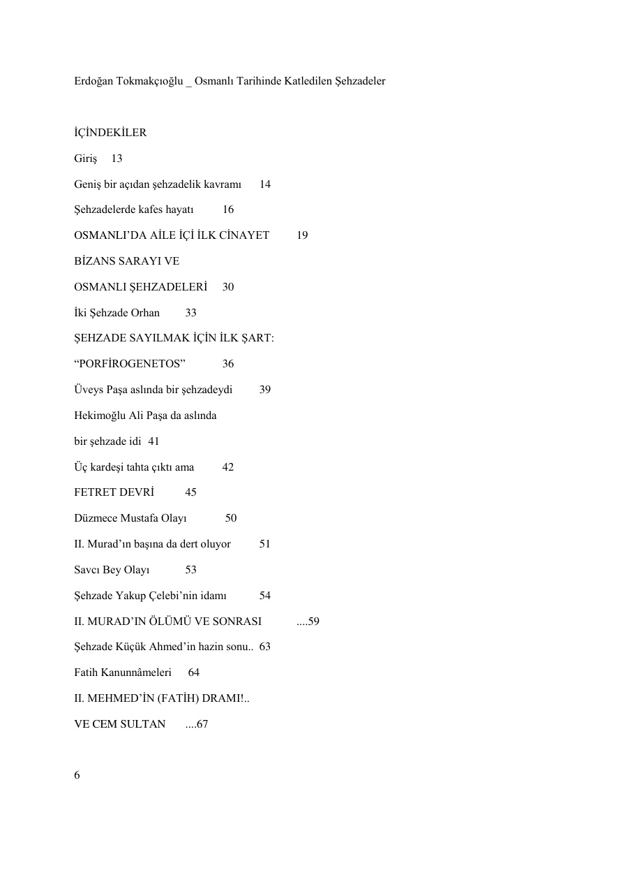 Osmanlı Tarihinde Katledilen Sehzadeler PDF – Erdogan Tokmakcioglu