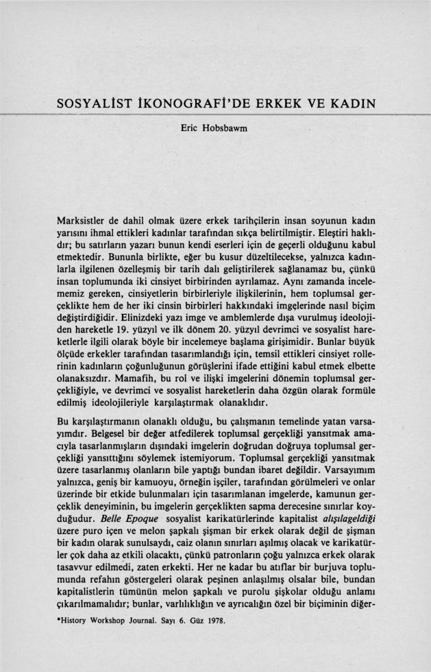 Sosyalist İkonografi’de Erkek ve Kadın PDF – Eric Hobsbawm