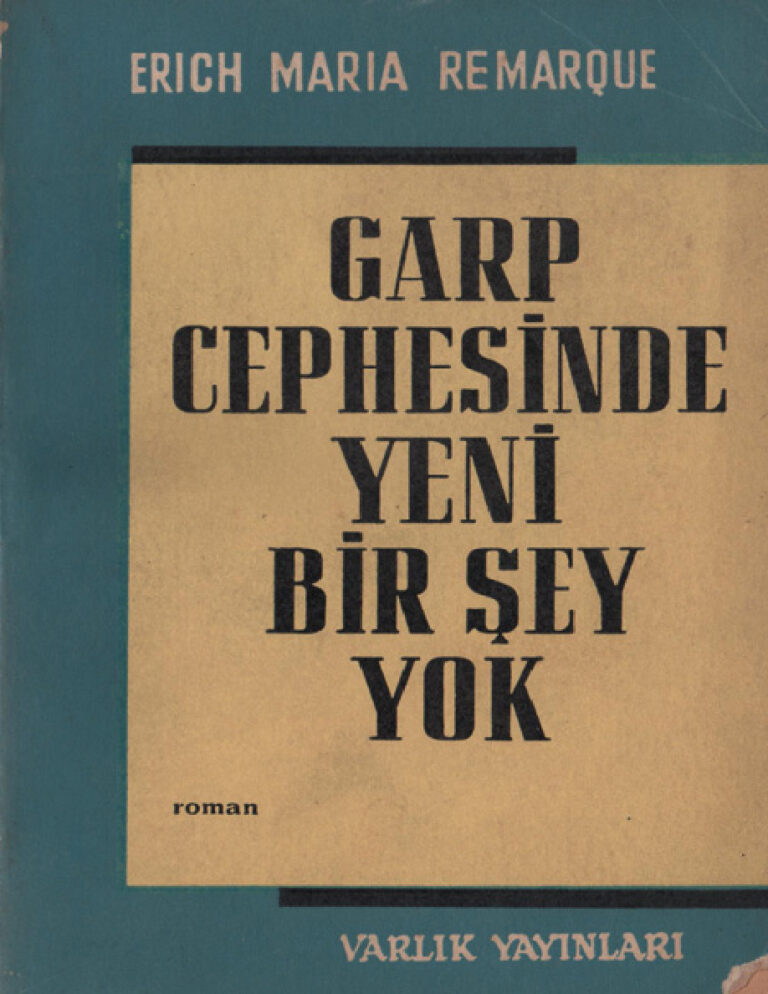 Erich Maria Remarque Garp Cephesinde Yeni Bir Şey Yok Kitap Kapağı