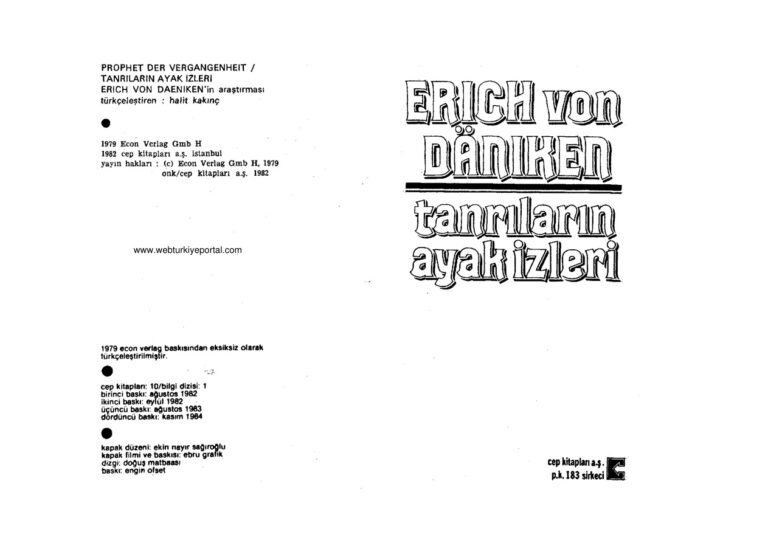 Erich Von Daniken Tanrıların Ayak İzleri Kitap Kapağı