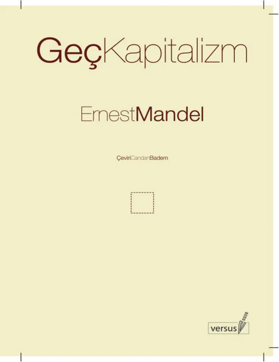 Geç Kapitalizm PDF – Ernest Mandel