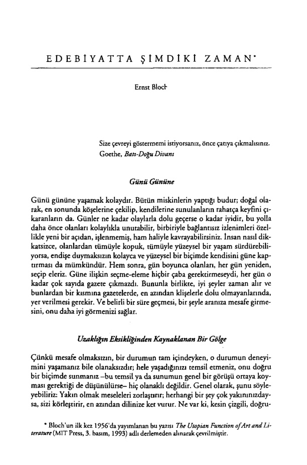 Edebiyatta Şimdiki Zaman PDF – Ernst Bloch