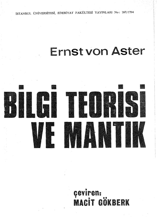 Bilgi Teorisi ve Mantık PDF - Ernst Von Aster 5 Bilgi Teorisi ve Mantık PDF – Ernst Von Aster