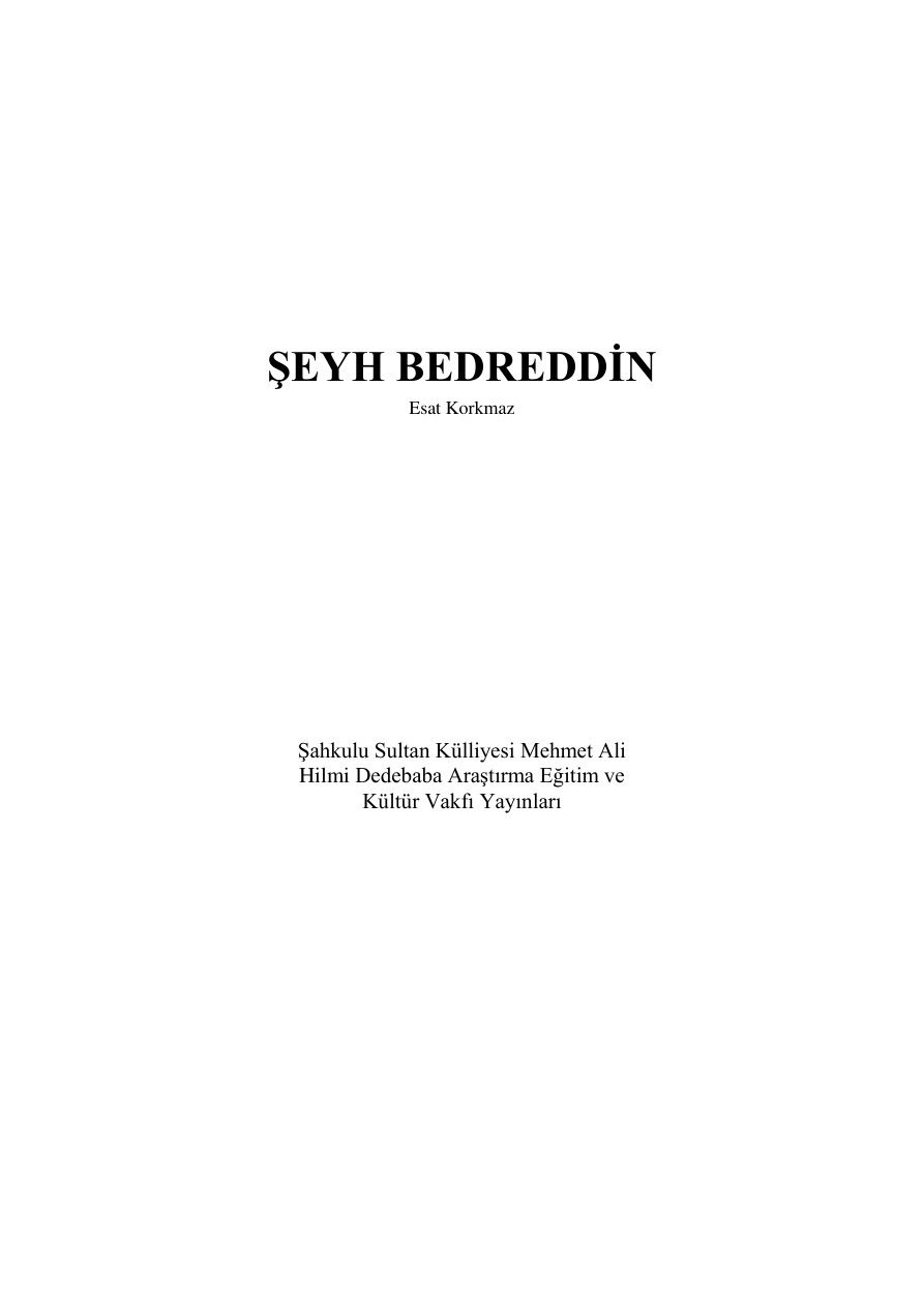 Şeyh Bedreddin PDF – Esat Korkmaz