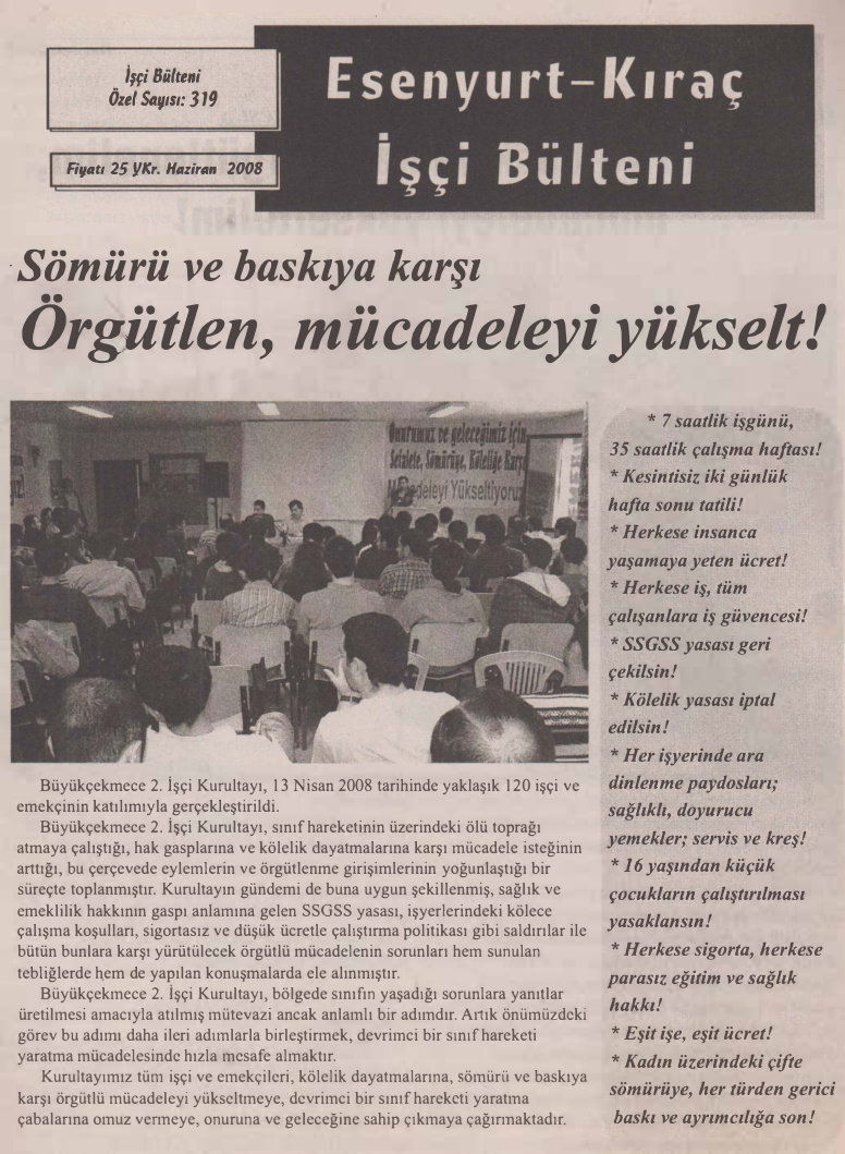 Esenyurt İşçi Bülteni Özel Sayı 319 PDF – Kolektif