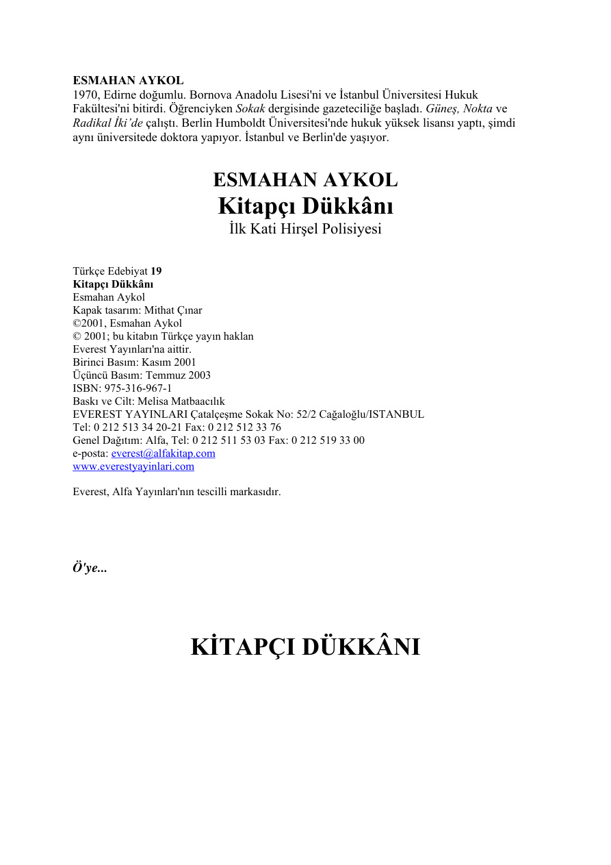 Kitapçı Dukkanı PDF – Esmehan Aykol