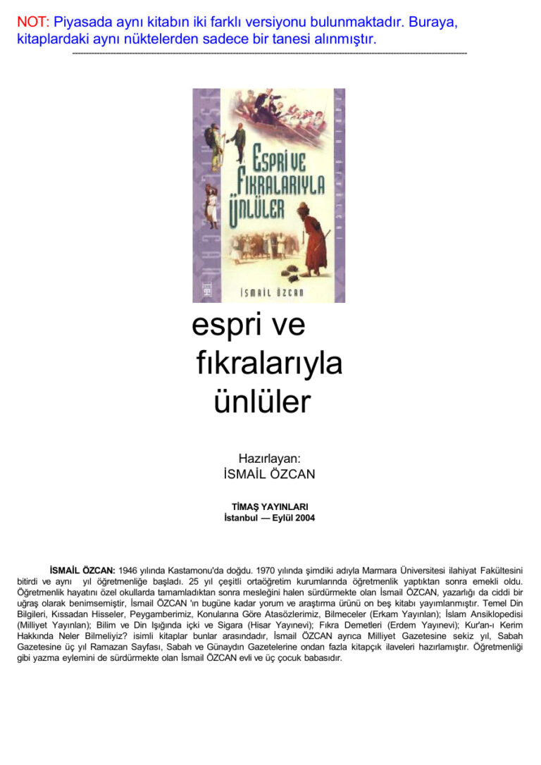 Espri ve Fıkralarıyla Ünlüler Kitap Kapağı