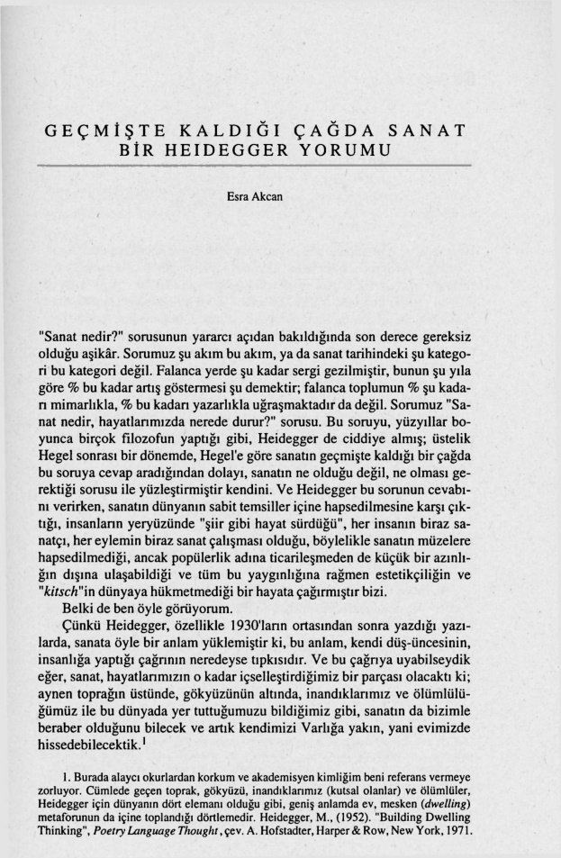 Geçmişte Kaldığı Çağda Sanat PDF – Esra Akcan