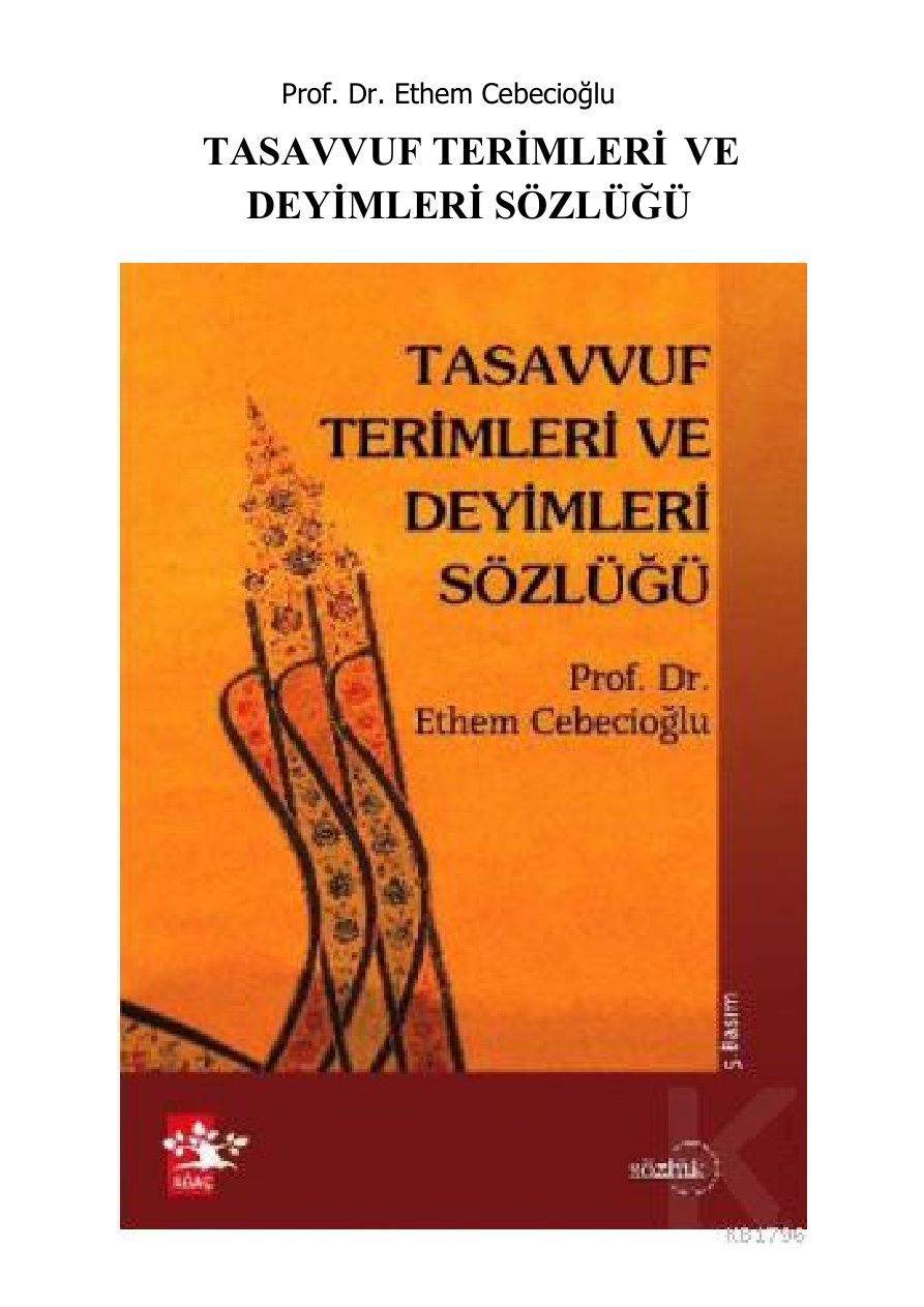 Tasavvuf Terimleri Sözlüğü PDF – Ethem Cebecioğlu