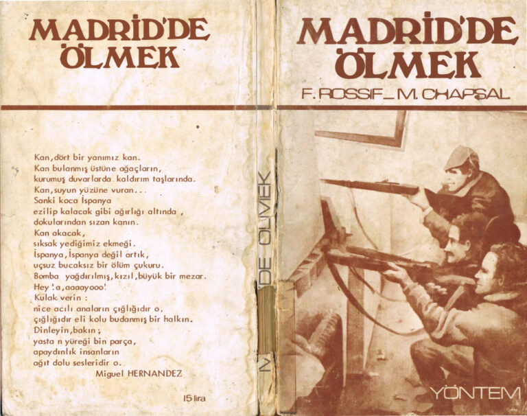 F. Rossif M. Chapsal Madrid'de Ölmek Yöntem Yayınları Kitap Kapağı