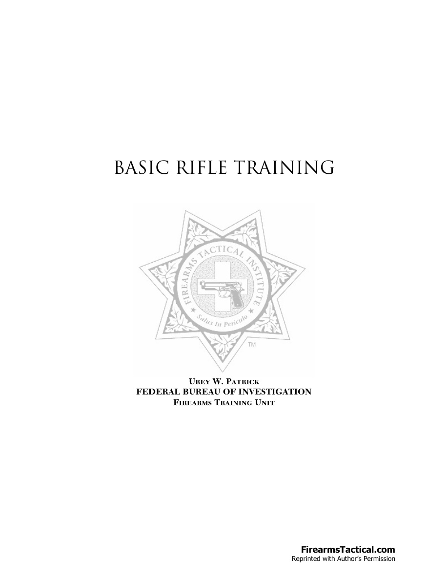 FBI Basic Rifle Training PDF – Federal Bureau of Investigation (FBI)