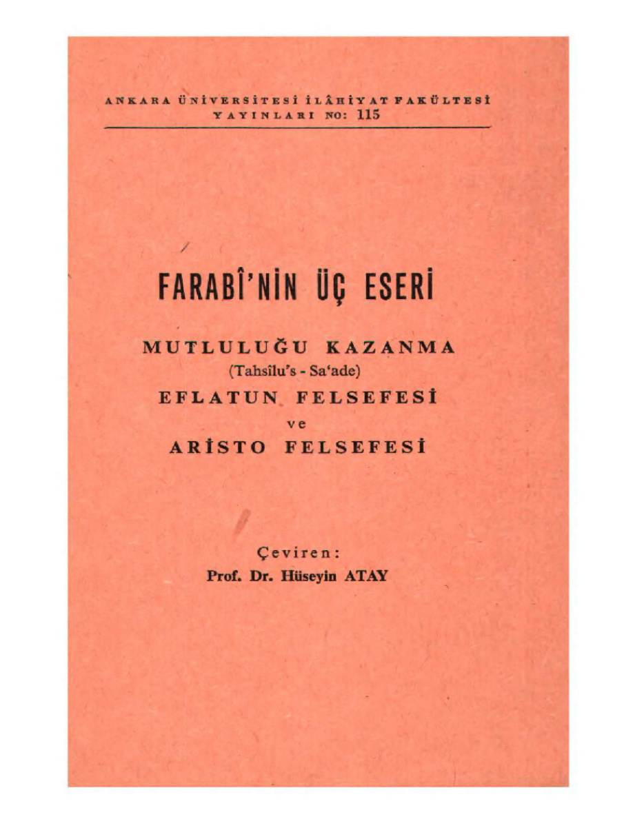 Farabi’nin Üç Yapıtı PDF – Farabi