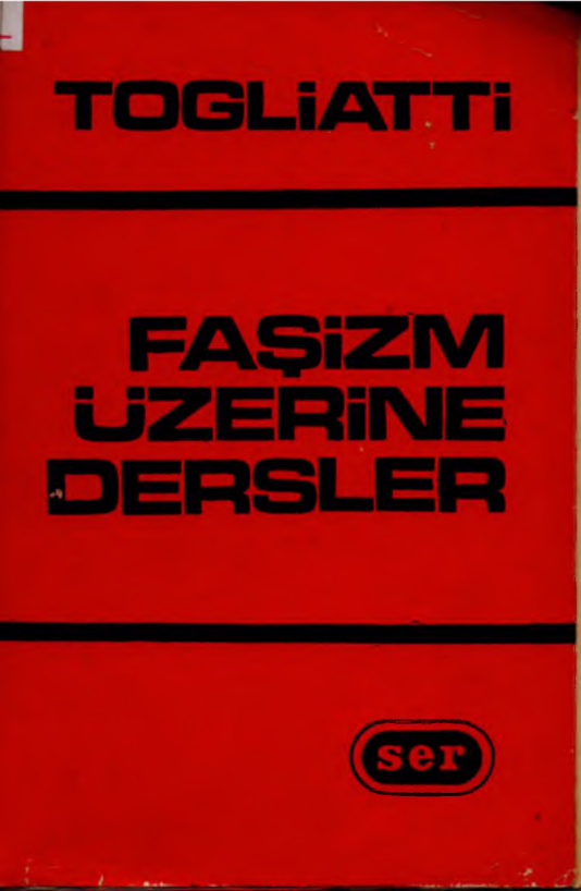 Faşizm Üzerine Dersler PDF – Palmiro Togliatti