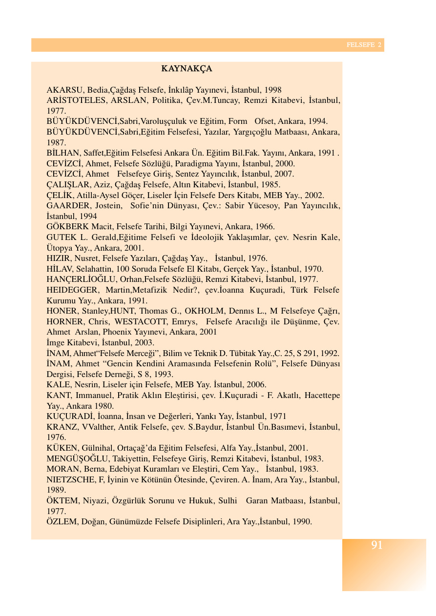 Felsefe 2 Ders Notu (MEB) PDF – Kolektif
