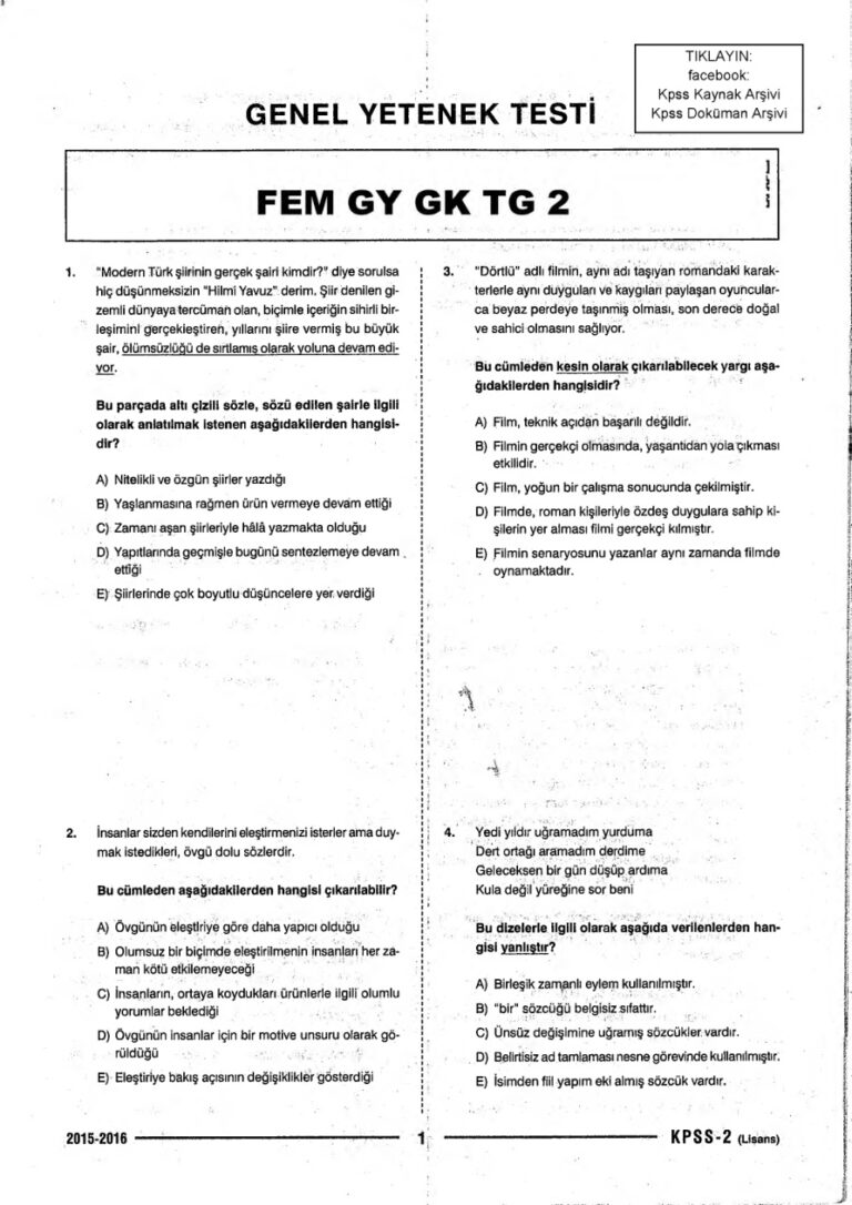 Fem 2016 Tg2 GyGk Kitap Kapağı