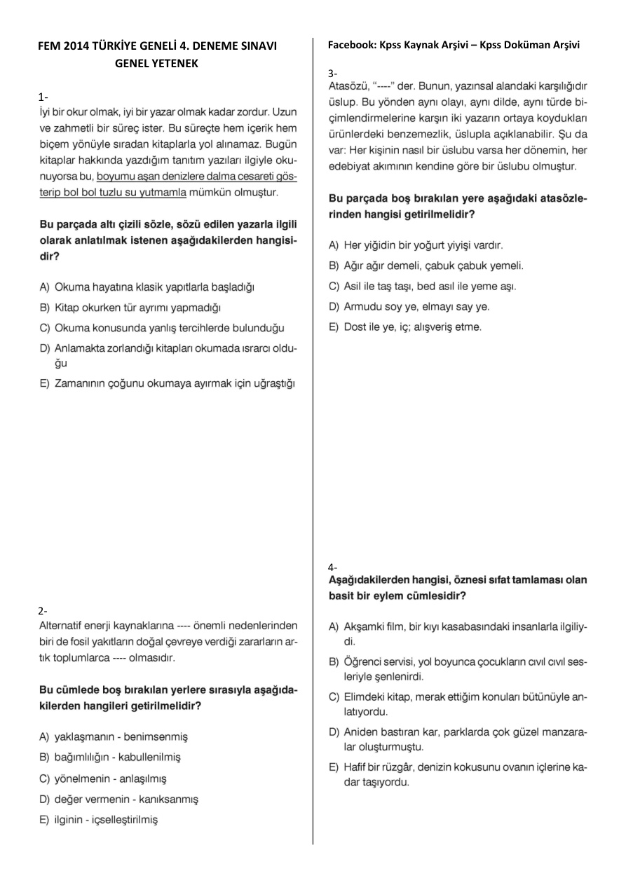 Fem2014 Tg4 GyGk PDF – FEM Yayınları
