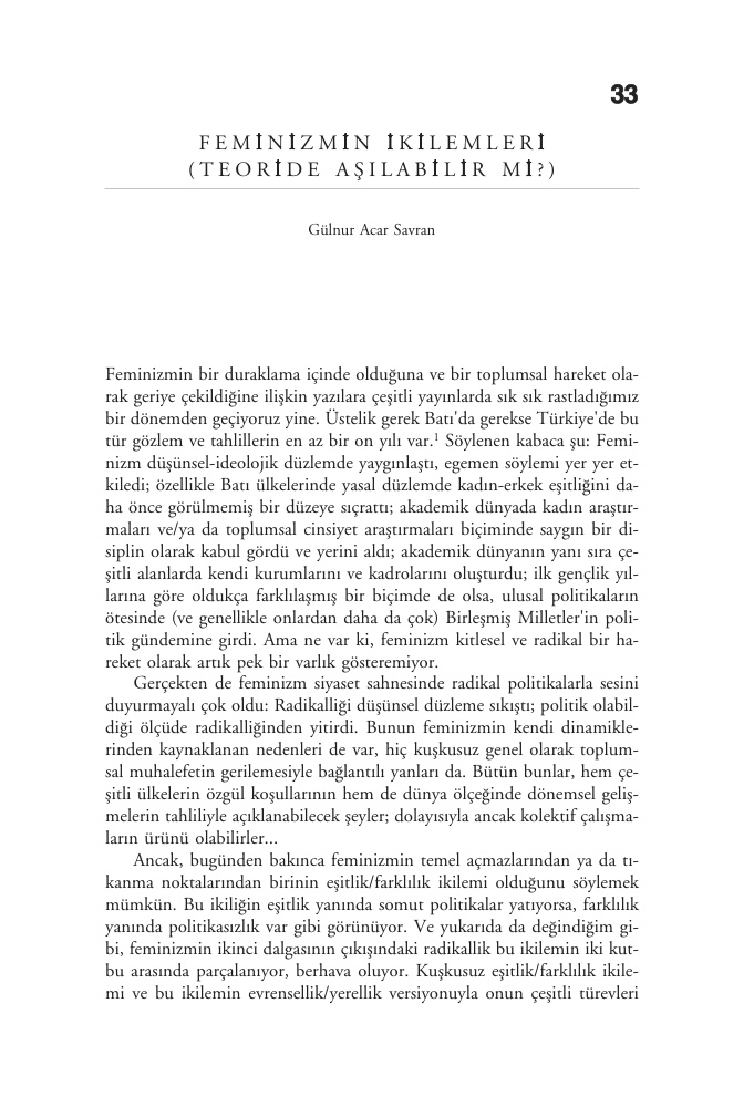 Feminizmin İkilemleri PDF – Kolektif