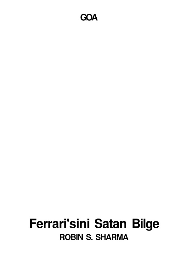 Ferrarisini Satan Bilge PDF – Robin Sharma