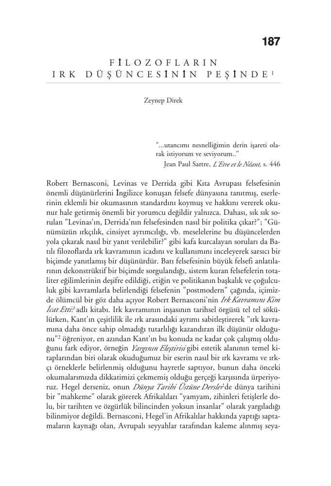 Filozofların Irk Düşüncesinin Peşinde PDF – Kolektif