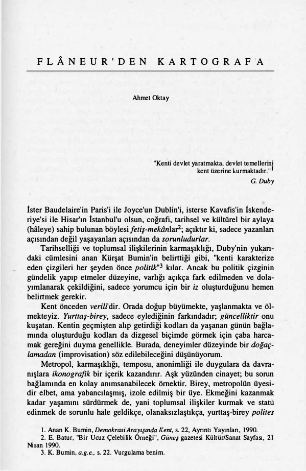 Flaneur’den Kartograf’a PDF – Ahmet Oktay